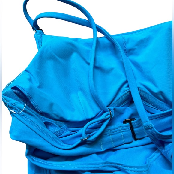 ATHLETA turquoise Seascape Blousy Tankini swim top size 32 B/C NWOT - Picture 9 of 9